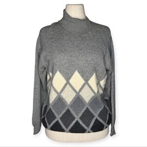 Vintage Pringle Scotland Cashmere Argyle Sweater Made in Scotland 44